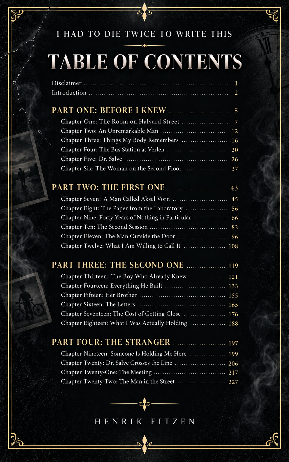 Table of Contents - I Had to Die Twice to Write This
